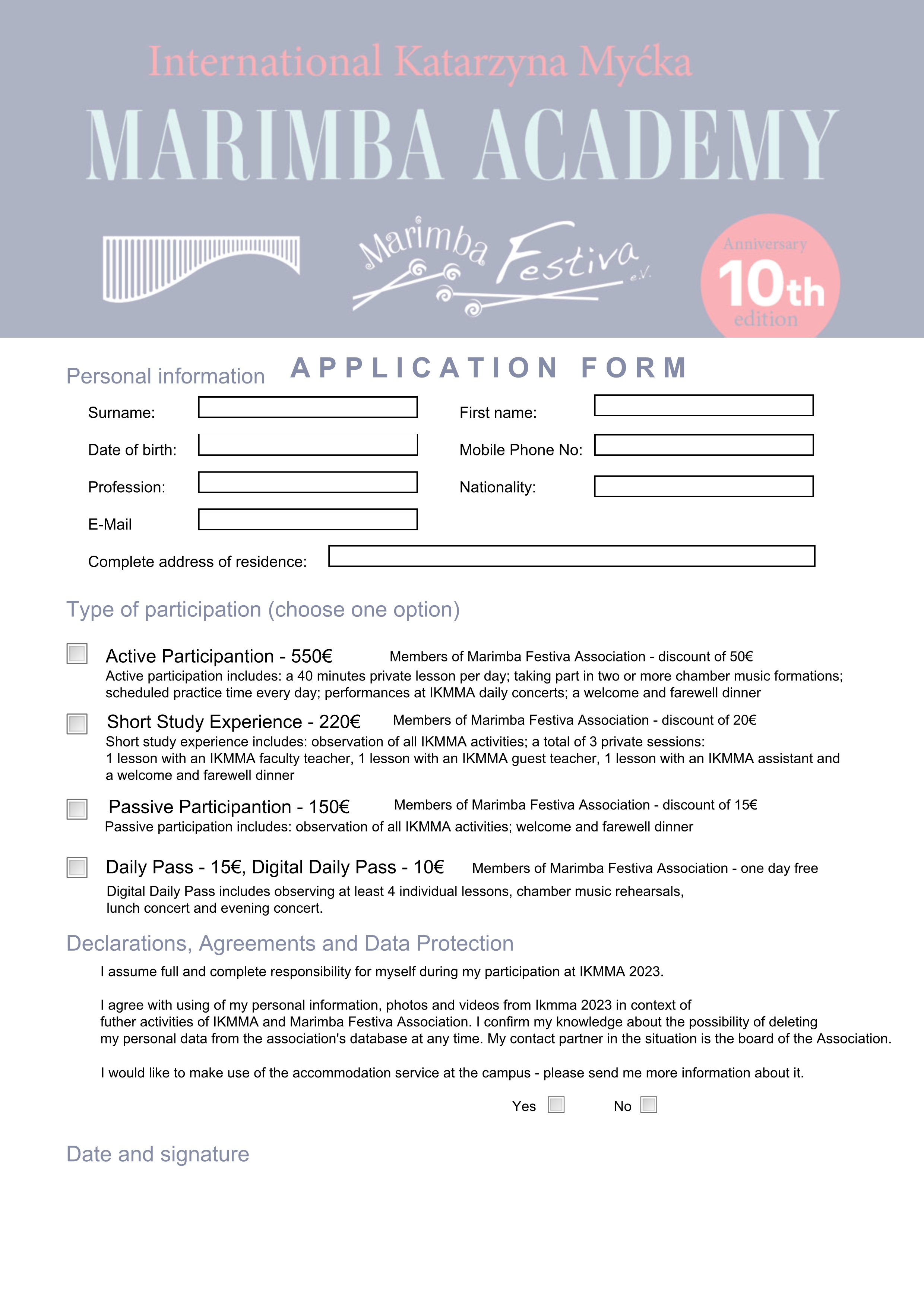 Application Form